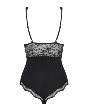 Женское кружевное боди с кружевным подшлемником Obsessive L/XL Luvae Black