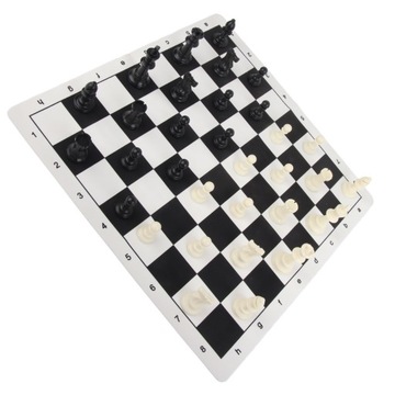 Портативный набор шахмат из полипропилена, 32 шахматные фигуры, шахматы, 24 шашки зеленого и белого цвета