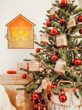 РОЖДЕСТВЕНСКИЙ вертеп с подсветкой, 3D витраж V5