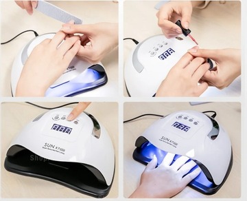 Мощная лампа для ногтей с гибридными УФ-гелями LED Sun x10 Max LCD с ручкой 280 Вт