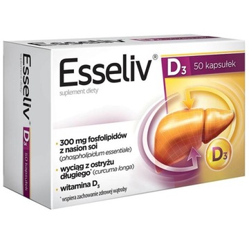Esseliv D3 trawienie tłuszczów detox wątroby 50x