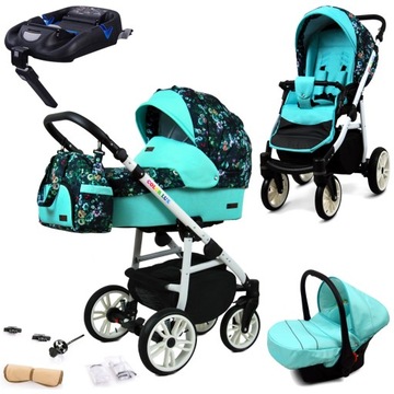Wózek 4w1 dziecięcy BabyLux ColorLux + baza Isofix