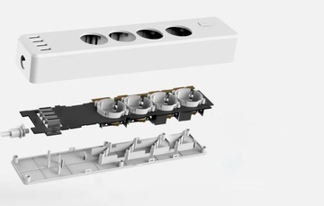 Интеллектуальный удлинитель Wi-Fi Meross 4x AC + 4x USB