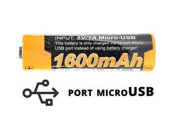 Аккумулятор Fenix ​​USB ARB-L14U (14500 1600 мАч 1,5В)