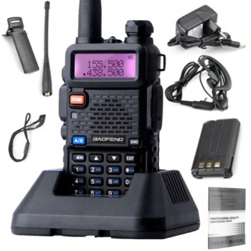 Baofeng UV-5R Vysílačka Pmr Radiotelefon Walkie Talkie Svítilna Skener