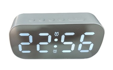 ZEGAR NA BATERIE BIAŁY ELEKTRONICZNY CYFROWY LED BUDZIK (12)