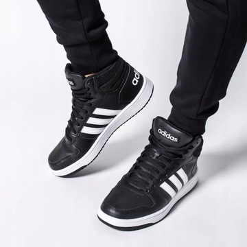 Buty Adidas HOOPS 2.0 MID Męskie Wysokie Czarne