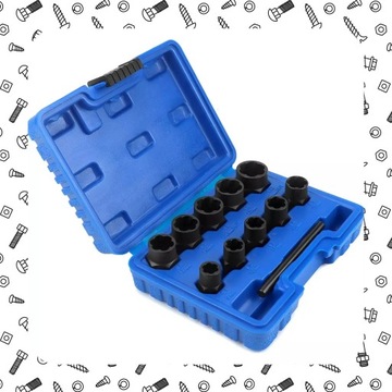 НАБОР НАСАДОК ДЛЯ ПОВРЕЖДЕННЫХ БОЛТОВ И ГАЙОК + КОРПУС