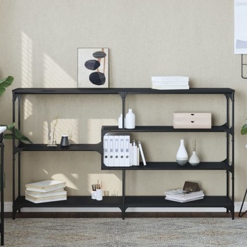 vidaXL Stolik konsolowy, czarny, 160x32x95 cm, materiał drewnopochodny