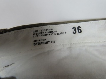 M&S__SPODNIE CHINOS KHAKI BAWEŁNA PAS 91__36/29