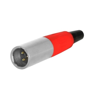 XLR mini wtyk mikrofonowy 3p na kabel czerwony