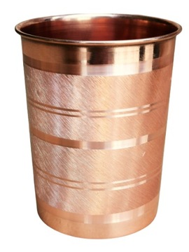 Kubek miedziany do wody 300ml pasy nr11