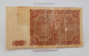 Старая коллекционная банкнота Польша 100 злотых 1947 года.