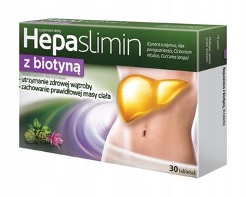 HEPASLIMIN Z BIOTYNĄ 30 T na wątrobę i odchudzanie