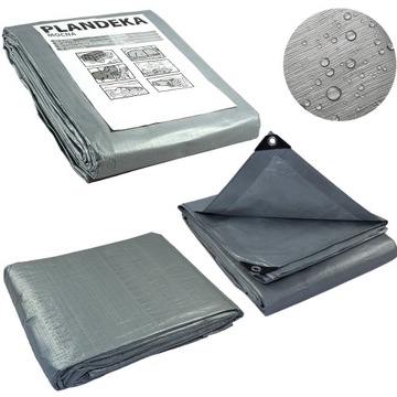 PLANDEKA 4X5m GRUBA MOCNA WZMACNIANA PŁACHTA MROZOODPORNA 4X5M UV+