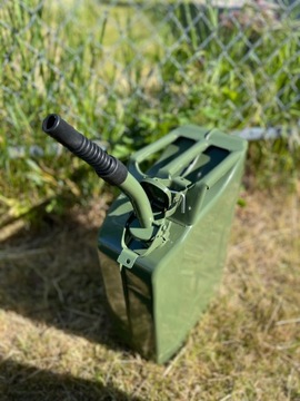 Канистра, емкость: 20 л, металл, нержавеющая сталь, зеленая, аппликация