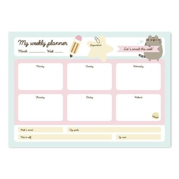 Planner Pusheen Tygodniowy z kolekcji Foodie Kot A4 54 strony