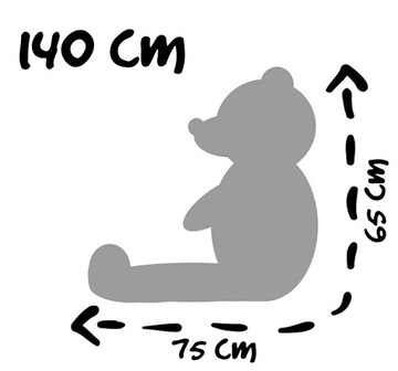 БОЛЬШОЙ МЕДВЕДЬ ТЕДДИ 140 см ПЛЮШЕВЫЙ МАСКОТ ТЕДБИ