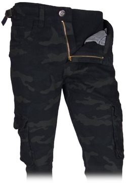 Темные брюки карго с камуфляжным эластичным рисунком, размер 35 S'T2