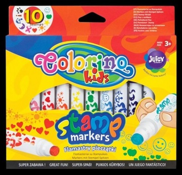 Colorino Flamastry z pieczątkami 10 szt 34623