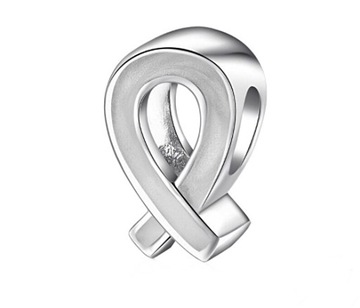 CHARMS ZAWIESZKA BIAŁA WSTĄŻKA PERŁOWA S925