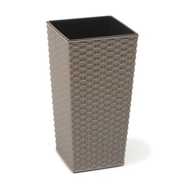 Doniczka Lamela FINEZJA ECO RATTAN 30x30cm SZARY