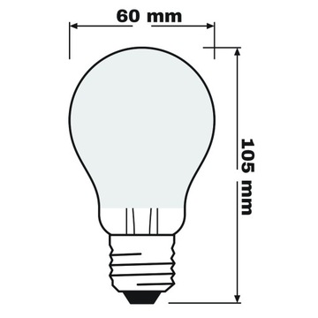 Светодиодная лампа E27 A60 4Вт = 40Вт 4000К НИТЬ OSRAM
