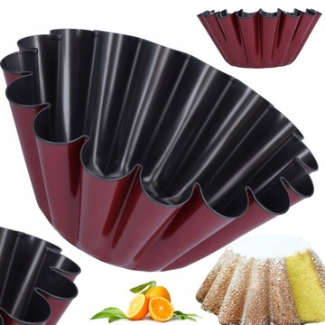 FORMA DO BABKI nieprzywieralna blacha 16 cm karbowana dla klasycznej babki