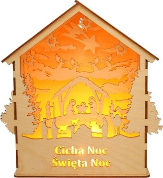 Szopka BOŻONARODZENIOWA PODŚWIETLANA Witraż 3D V5