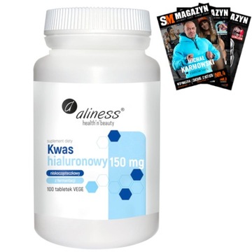 ALINESS KWAS HIALURONOWY 150mg SKÓRA WŁOSY WEGE