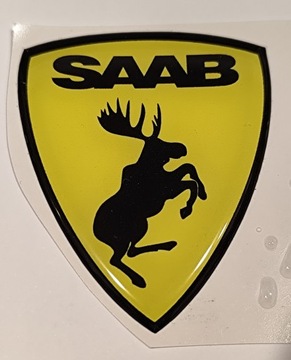 На наклейке SAAB MOOSE 3D изображен сумасшедший лось 503.