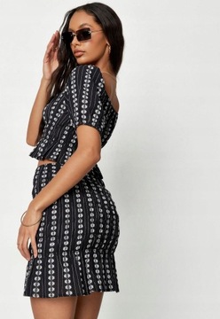 Missguided dcx czarna wzór mini spódnica S