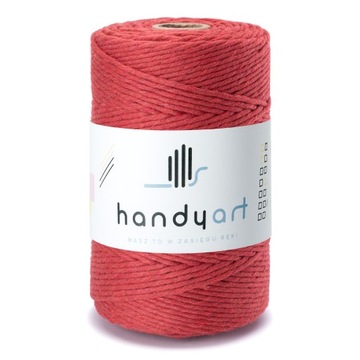 Sznurek bawełniany do makramy cherry red 5mm 100m