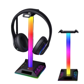 ПОДСТАВКА ДЛЯ ИГРОВЫХ НАУШНИКОВ С 10 СВЕТОВЫМИ ЭФФЕКТАМИ И USB-ПОРТАМИ