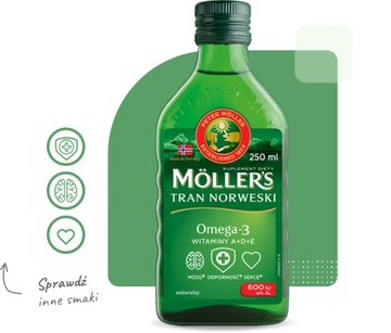 Масло печени норвежской трески Möller's - натуральный вкус, 250 мл + БЕСПЛАТНАЯ КНИГА-РАСКРАСКА!