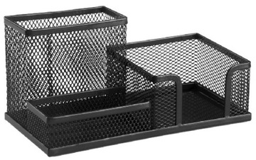 Przybornik na biurko 3 komory organizer siatka