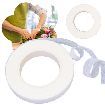 TAŚMA FLORYSTYCZNA MASKUJĄCA DO KWIATÓW BIAŁA 12mm