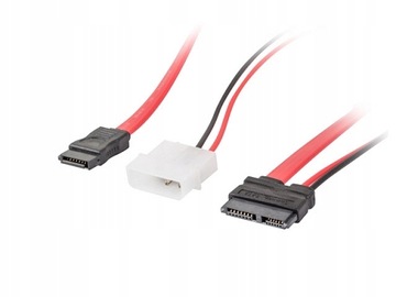 Kabel SATA(F)/Molex(M)-Slimline(F) 0.35m Lanberg
