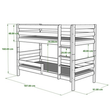 Складная двухъярусная кровать 2в1 GAGATEK LUX 180x80