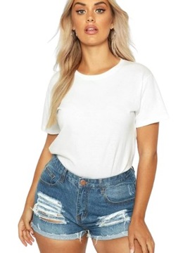 BOOHOO NOWE KRÓTKIE SPODENKI SZORTY JEANSOWE DZIURY STRZĘPY PLUS SIZE 52