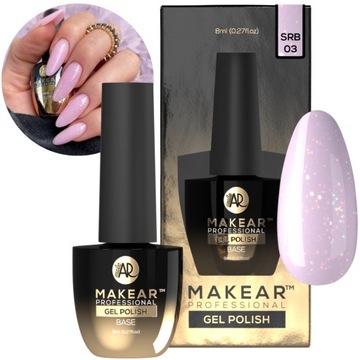 Makear Sparkling Rubber Base SRB03 Andromeda baza kauczukowa do paznokci 8m