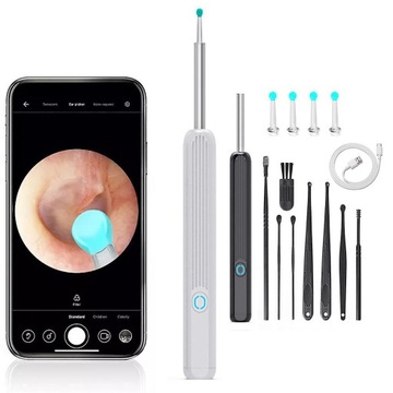 Устройство для удаления ушной серы с камерой и ложкой для чистки светодиодов.