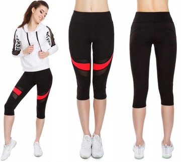 LEGGINSY rybaczki SPORTOWE getry 3/4 G230 S/M