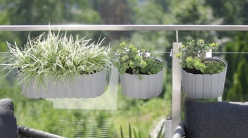 Балконный цветочный горшок для перил Антрацит 38.5c