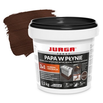 Жидкая краска Papa для металлочерепицы КОРИЧНЕВАЯ 1,5 кг ЮРГА
