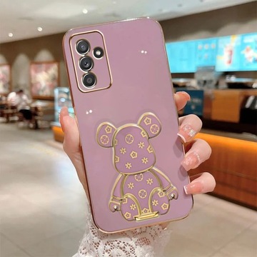 ГЛАМУРНЫЙ ЧЕХОЛ ДЛЯ SAMSUNG A15 4G / 5G СИЛИКОНОВАЯ ПОДСТАВКА С РУЧКОЙ «МЕДВЕДЬ» + СТЕКЛО