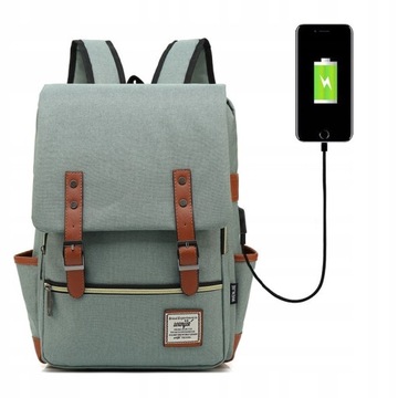 Рюкзак WRO Oxford для ноутбука 15 салатовый USB