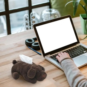 Большой размер, эластичная лента, чехол для коробки для салфеток, милая плюшевая бумага в форме плюшевой собаки