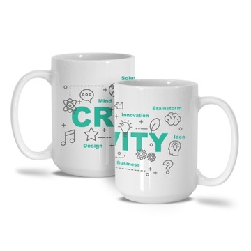 Kubek ceramiczny duży XXL z nadrukiem logo zdjęcie