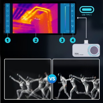 МИНИ-ТЕПЛОВИЗИОННАЯ КАМЕРА, ПОДКЛЮЧАЕМАЯ К ТЕЛЕФОНУ ANDROID USB-C 256x192 + ЧЕХОЛ